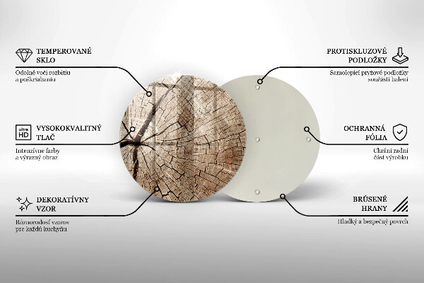 Üveg vágódeszka Egy fa keresztmetszete