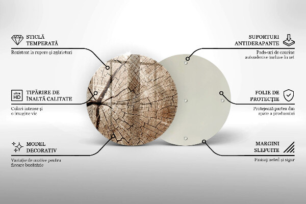 Üveg vágódeszka Egy fa keresztmetszete