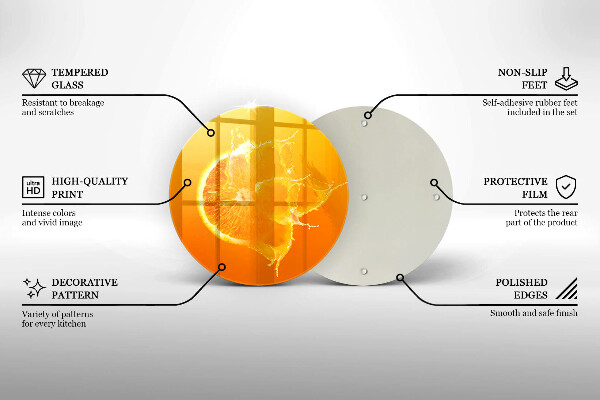 Üveg vágódeszka Lédús narancssárga gyümölcs