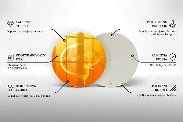 Üveg vágódeszka Lédús narancssárga gyümölcs