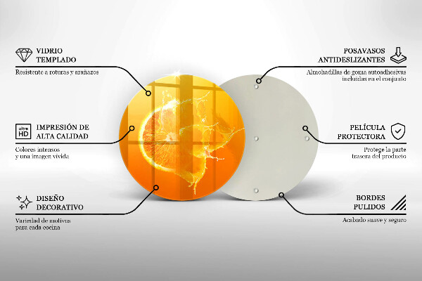Üveg vágódeszka Lédús narancssárga gyümölcs