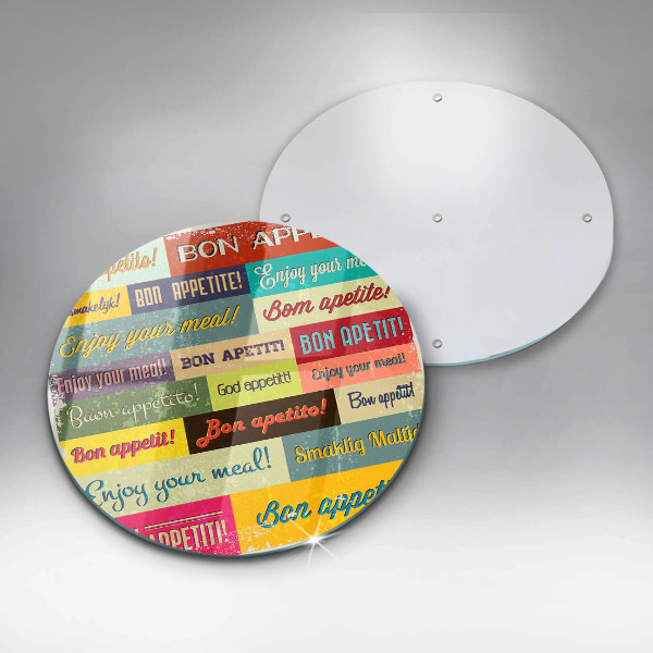 Üveg vágódeszka Feliratok Jó étvágyat nyelvek