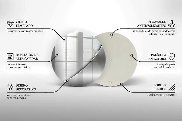 Üveg vágódeszka Fém formák