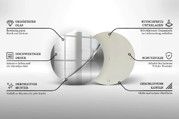Üveg vágódeszka Fém formák