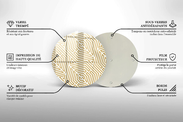 Üveg vágódeszka Geometriai vonalak