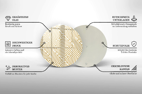 Üveg vágódeszka Geometriai vonalak