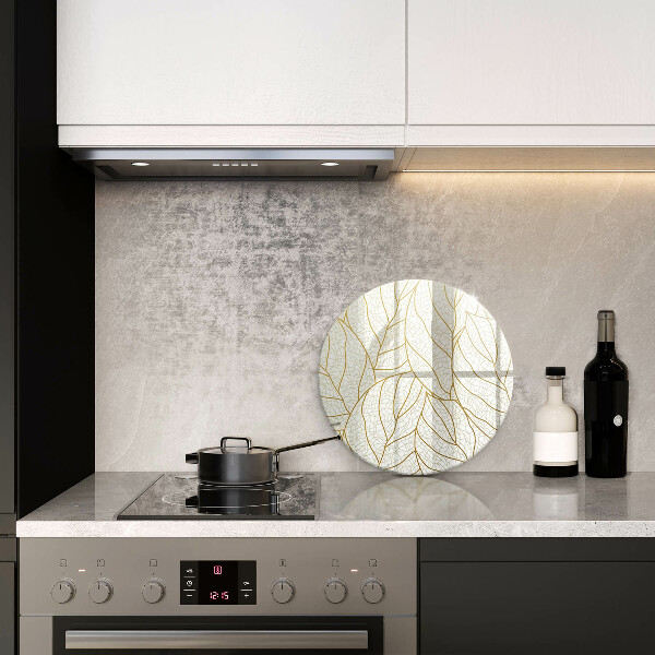 Üveg vágódeszka Line-art levelek minta