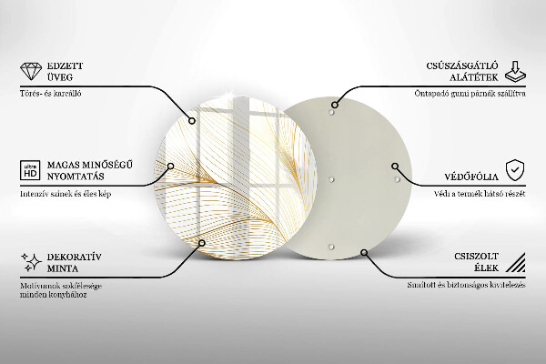 Üveg vágódeszka Modern vonalak minta