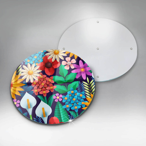 Üveg vágódeszka Virágok rét illusztráció