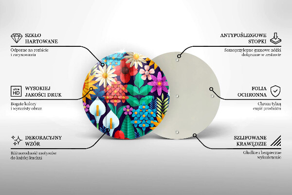 Üveg vágódeszka Virágok rét illusztráció