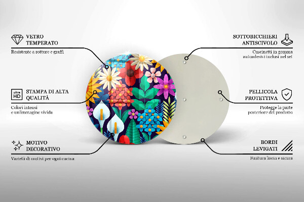 Üveg vágódeszka Virágok rét illusztráció