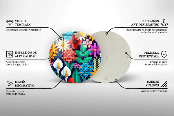 Üveg vágódeszka Virágok rét illusztráció