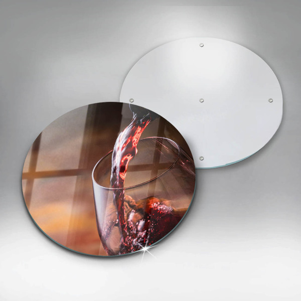 Üveg vágódeszka Vörösbor és egy pohár