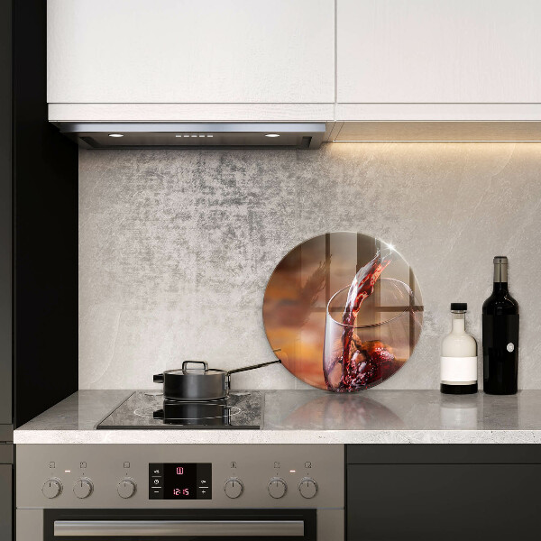 Üveg vágódeszka Vörösbor és egy pohár