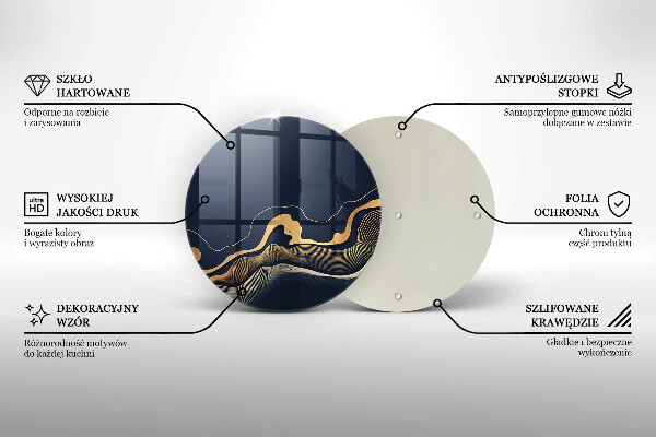 Üveg vágódeszka Absztrakt arany vonalak