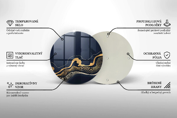 Üveg vágódeszka Absztrakt arany vonalak