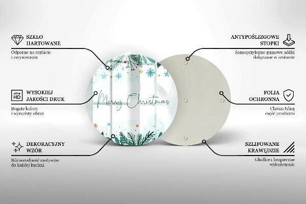 Üveg vágódeszka Merry Christmas