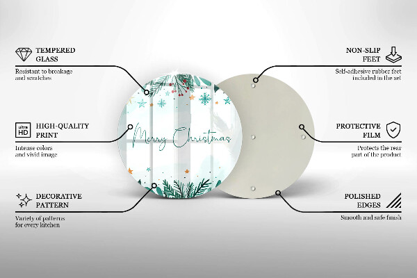 Üveg vágódeszka Merry Christmas