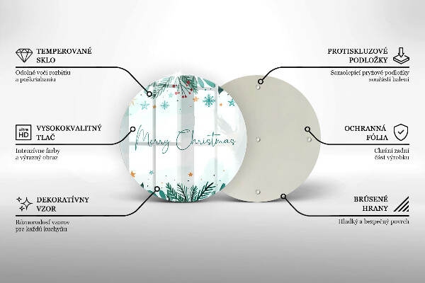 Üveg vágódeszka Merry Christmas