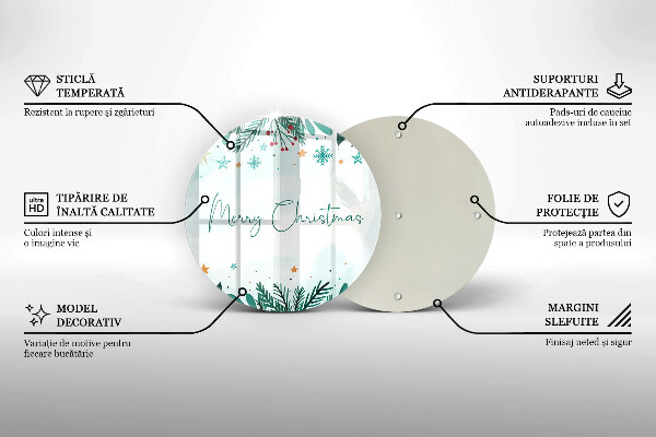 Üveg vágódeszka Merry Christmas