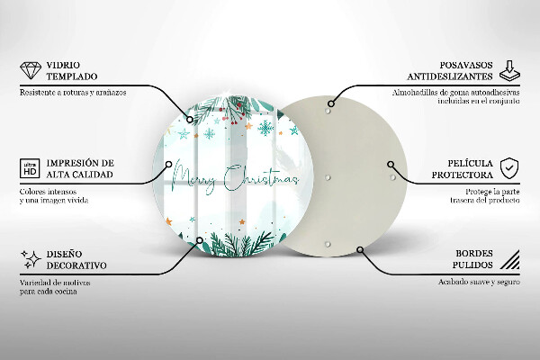 Üveg vágódeszka Merry Christmas