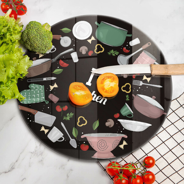 Üveg vágódeszka Illusztráció Imádom a konyhát