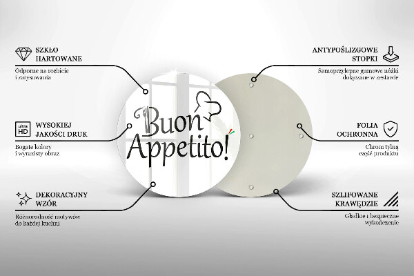 Üveg vágódeszka Buon Appetito!