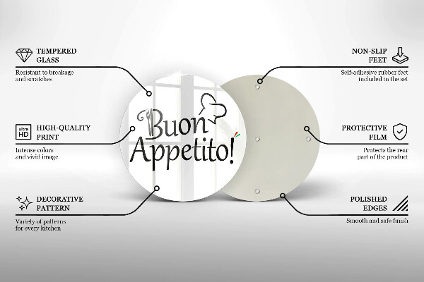 Üveg vágódeszka Buon Appetito!