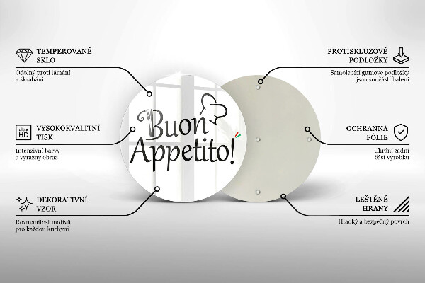 Üveg vágódeszka Buon Appetito!