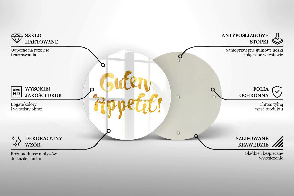 Üveg vágódeszka Guten Appetit!