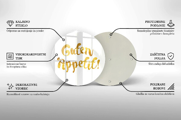Üveg vágódeszka Guten Appetit!