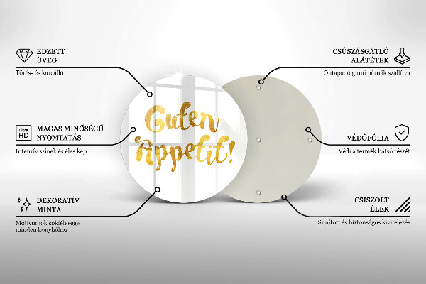 Üveg vágódeszka Guten Appetit!