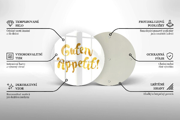 Üveg vágódeszka Guten Appetit!
