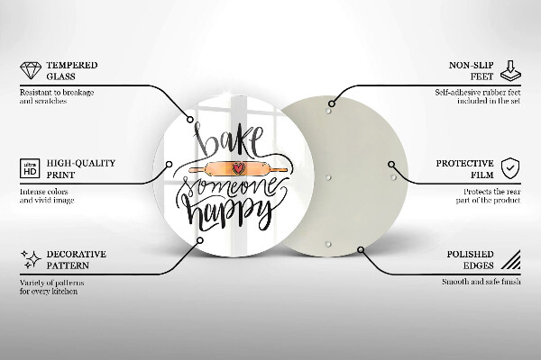 Üveg vágódeszka Süss boldoggá valakit