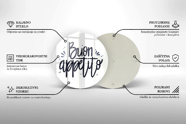 Üveg vágódeszka Buon Appetito