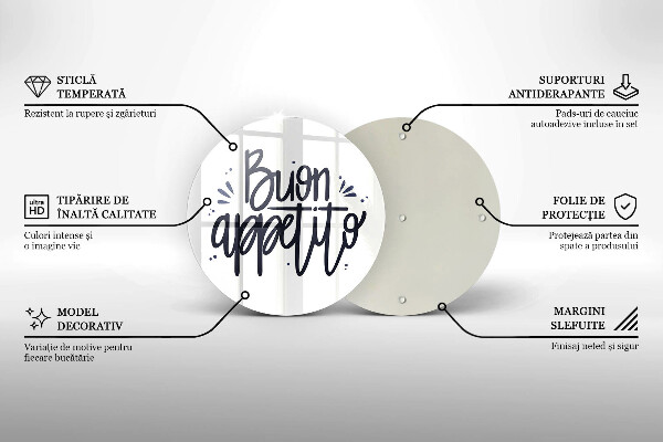 Üveg vágódeszka Buon Appetito