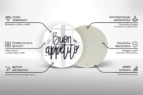 Üveg vágódeszka Buon Appetito