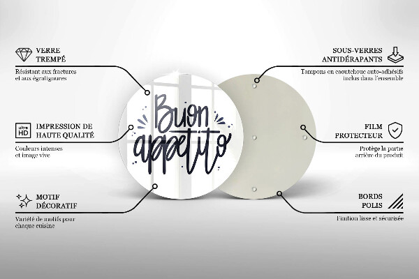 Üveg vágódeszka Buon Appetito