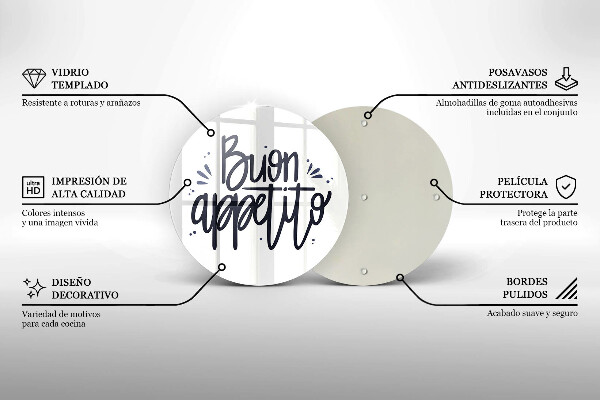 Üveg vágódeszka Buon Appetito