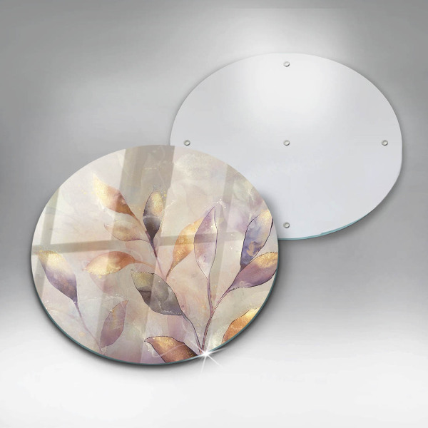 Üveg vágódeszka Festett boho levelek