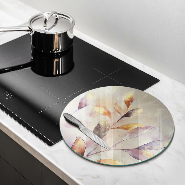 Üveg vágódeszka Festett boho levelek