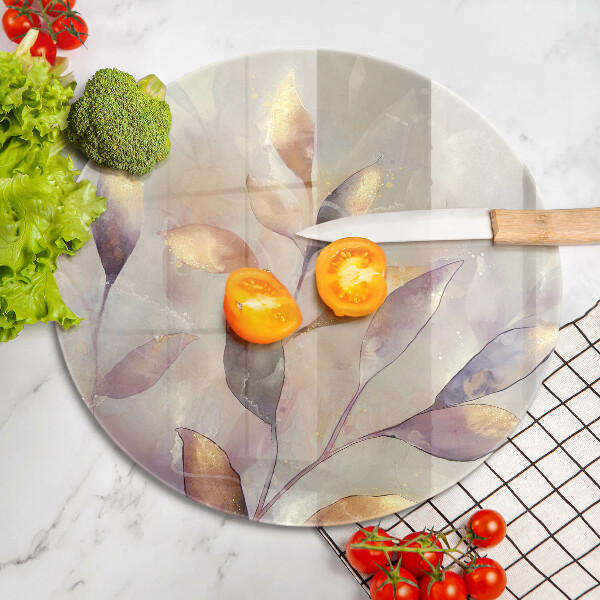 Üveg vágódeszka Festett boho levelek