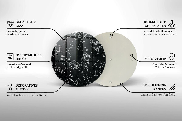 Üveg vágódeszka Konyhai kiegészítők