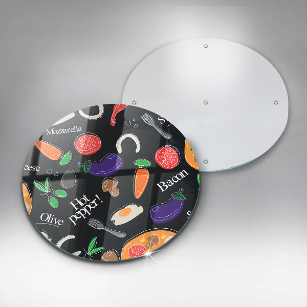 Üveg vágódeszka Élelmiszer illusztráció