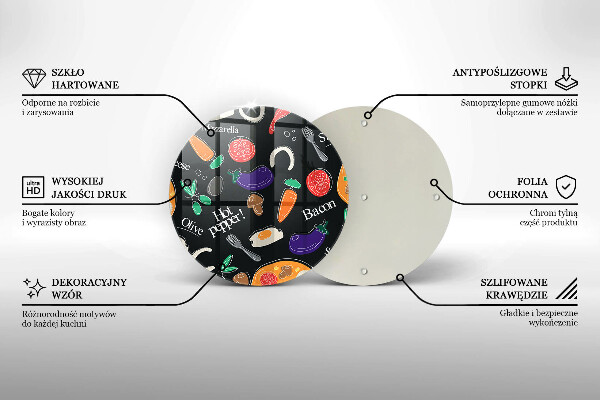 Üveg vágódeszka Élelmiszer illusztráció