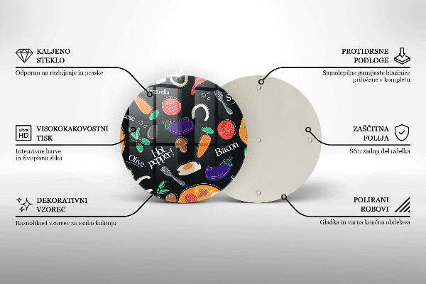 Üveg vágódeszka Élelmiszer illusztráció