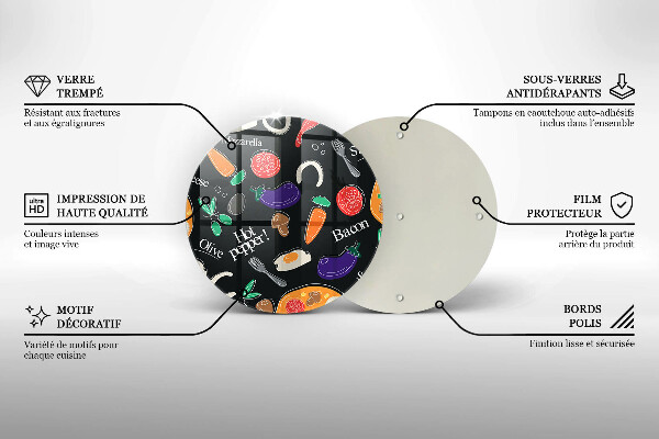 Üveg vágódeszka Élelmiszer illusztráció