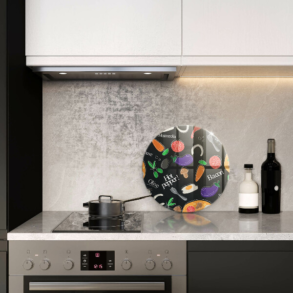 Üveg vágódeszka Élelmiszer illusztráció