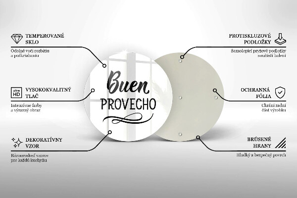 Üveg vágódeszka Buen provecho