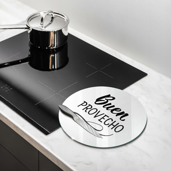 Üveg vágódeszka Buen provecho